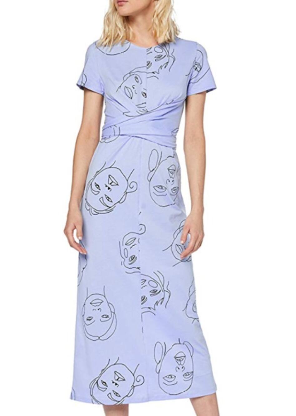 find. Novelty Wrap Midi Dress Size Medium 100% Cotton